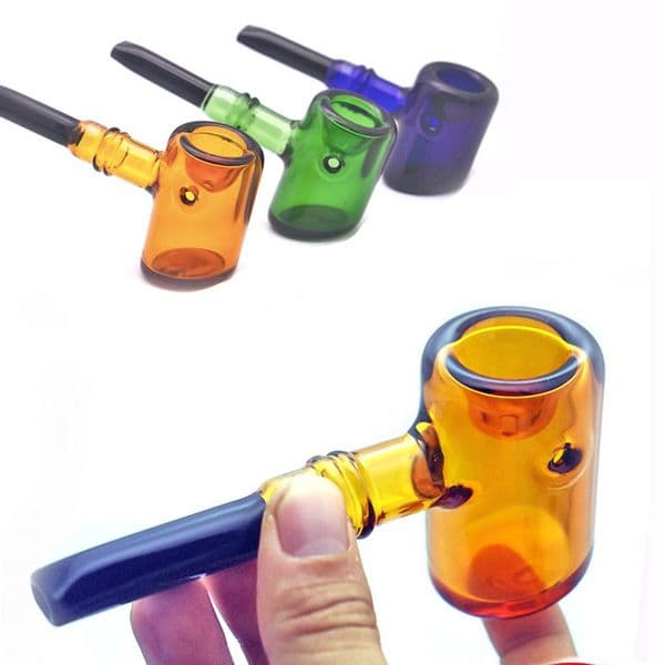 Wholesale Colorful Labs Hammer Sherlock glass tobacco pipe for smoking Brand High Quality New arrival glass stand hand Spoon pipe