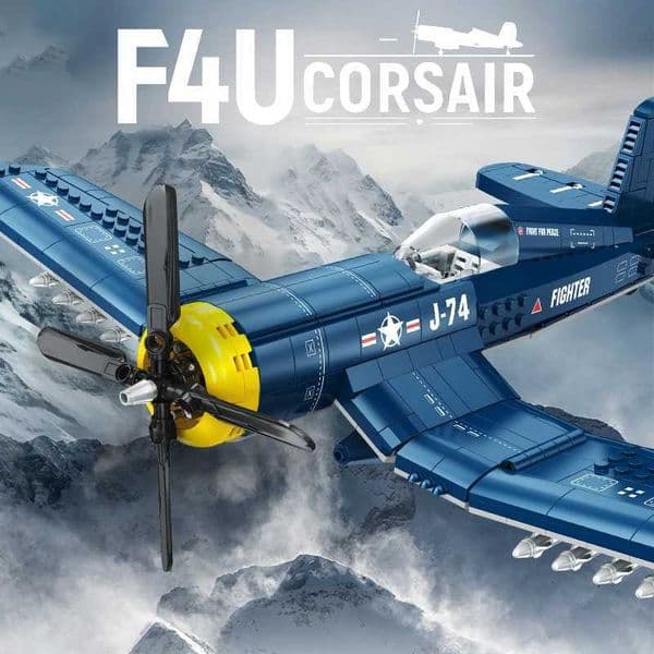 F4U Corsair Fighter Building BlocksWW2 Army Navy Airplane Model BricksHome Decoration Assembling ToysFor Children Boys GiftsJ260521