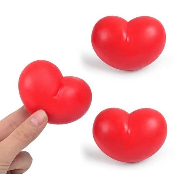 1PC Red Heart-Shaped PU Foam Sponge Grip Pressure Ball for Stress Relief And Therapy Z260521