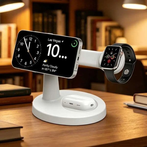 3 In 1 Magnetic Wireless Charger Stand For Magsafe iPhone 17 16 15 14 13 Pro Watch 9 8 AirPods Pro Fast Charging Station T260520