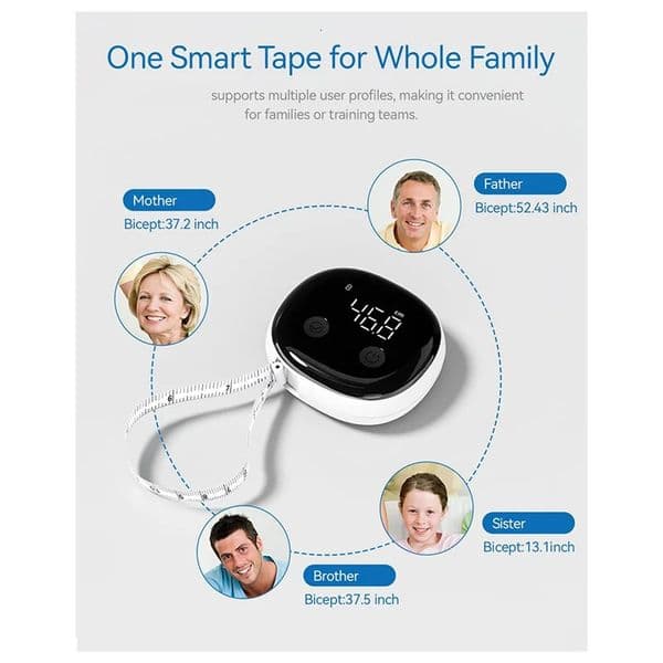 BHBDSmart Body Measuring Tape With APP Bluetooth Measure For Fitness Weight Loss Measurement LED Display 260521