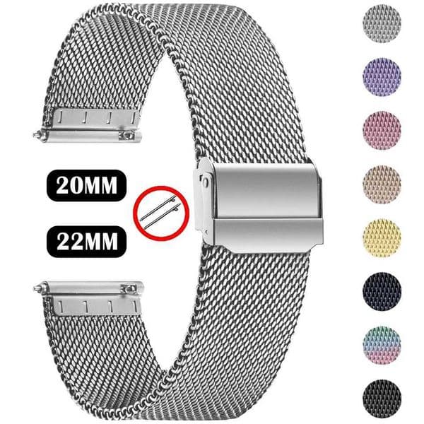20mm 22mm Milanese Band for amazfit GTS/4/2e/3/2/bip3 Pro Stainless Steel Metal WatchBand Huawei Watch GT3 2 Mesh Bracelet Strap L260521