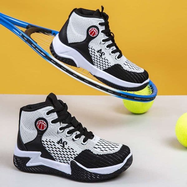 Kids Basketball Shoes Mesh Breathable High-Top Sneakers Lightweight Running Shoes