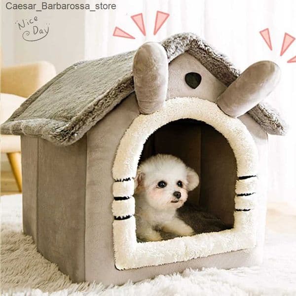 Foldable Kennels Pens Bed Cat /Dog Pet Sleepping Bed Removable And Washable Cat House Kennel For Dog House Indoor Cat Nest 2385L260521ZBGI