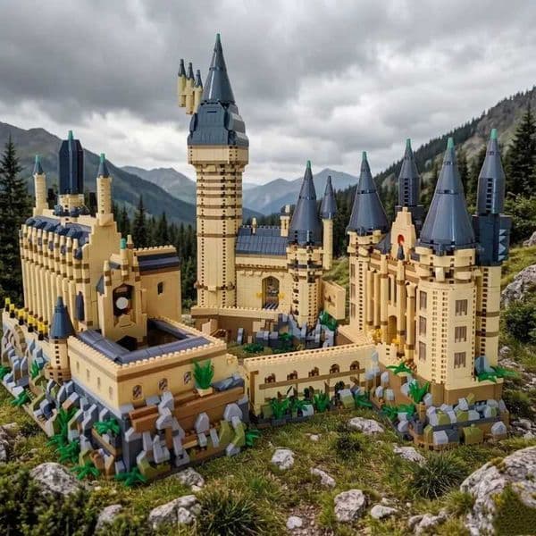 Creative Magic Castle Building Blocks with Light STEM Educational Toy Model Kit Desktop Decoration Assembly Kit Gift for KidsT260521