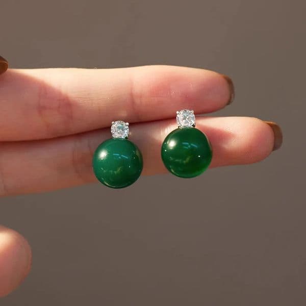 Minar Green Color Jade Natural Stone CZ Cubic Zirconia Drop Earrings for Women Copper Wholesale Office Career Jewelry260521