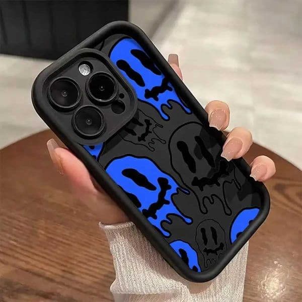 Soft Case For IPhone 17promax/17air 15 14 13 12 11 Pro Max In Blue And White With Black Case Z260521