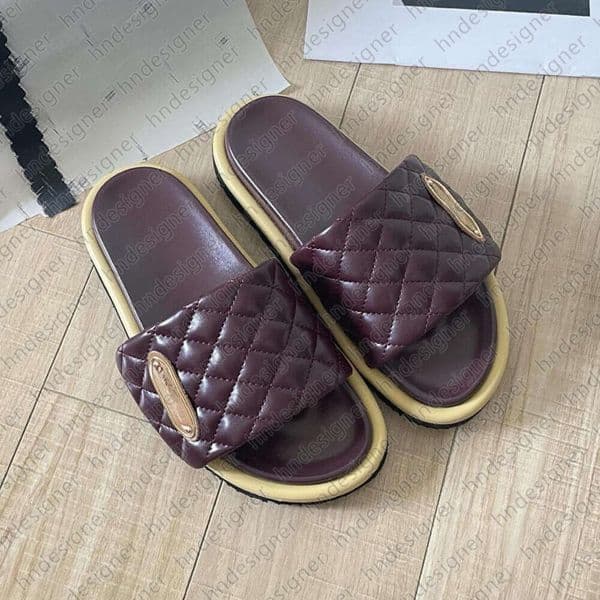 Platform Slide Sandals Designer Slippers Quilted Slides Luxury Scuffs Lady Indoor Sandals Womens Shoe Slip-on Shoes Z1BAN