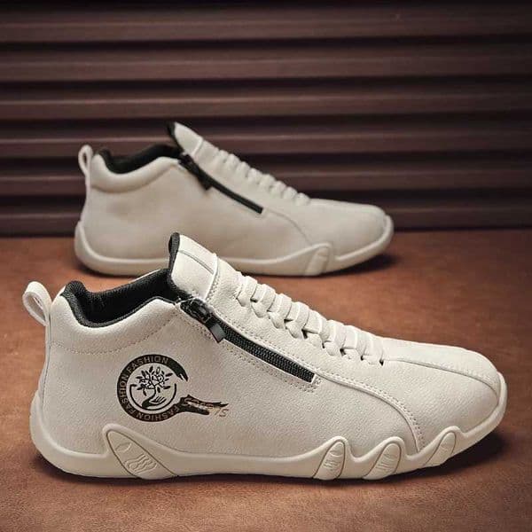 Mens Casual Shoes Side Zipper Short Boots Versatile Flat Bottom Trendy Fashionable Mens Shoes Suitable for Outdoor Sports C260521