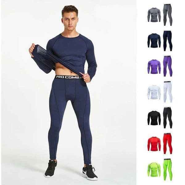 Mens Compression Sportswear Suit Running GYM Tight Clothes Yoga Sets Male Jogging Quick-drying Clothing Tracksuit Fitness Set X260520