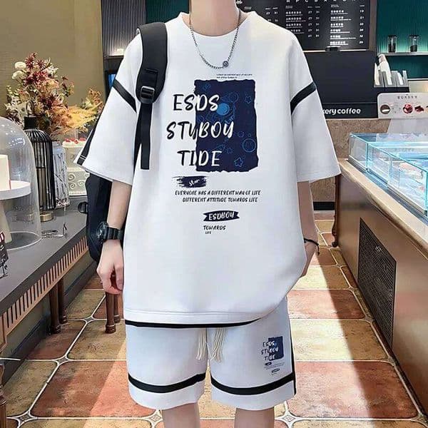 S-6XL Summer Oversized Japan Casual Sports Suit Breathable T-shirts Shorts 2 Piece Set High Street Men's Clothing New 26Y0521