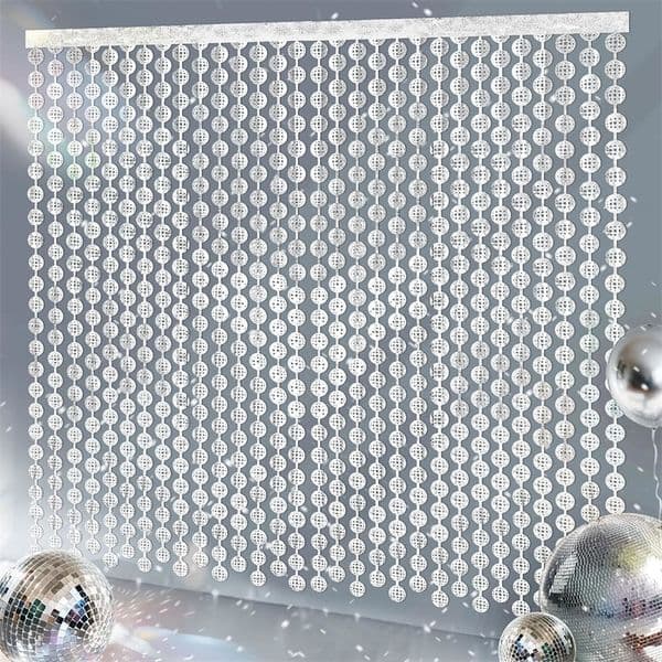 Decorations Silver Foil Fringe Curtains Po Backdrop for The 70s 80s Last Bachelorette Decades Decor 260520