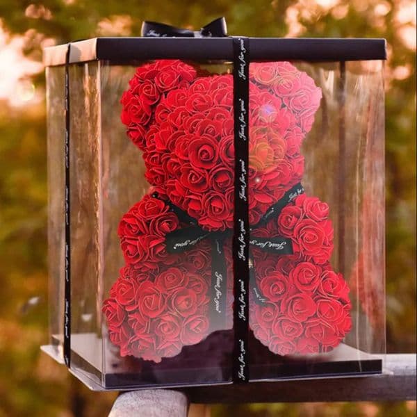 2026 Decorative Flowers Wreaths Roses Bear With Heart Artificial Flower Rose Teddy For Women Valentine Wedding Birthday Christmas Gifts Decoration Free 1011