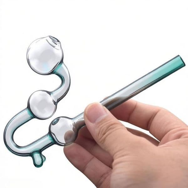 Wholesale Colorful U Style Glass oil burner Pipe Snake Shape With 3 Balls Lenght colorful Cuved Hand pipes For Smoking with Balance