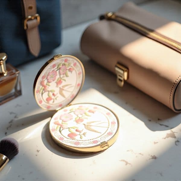 Designer Twelve Floral Patterns Foldable art Custom Travel Iron Art Metal Souvenir Chinese Style Classical Handmade Makeup Mirror Free Shipping 14