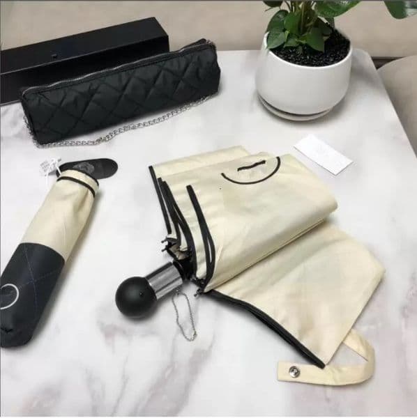 Elegant Designer Umbrella Patchwork Printing Suitable Sun Rain Women Parasols Girl Folding Umbrellas Ideas with box and bag