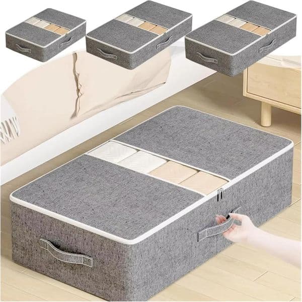 Under Bed Storage Containers Foldable Underbed Storage Bags Organizer Clothes Storage Bins with Clear Window for Blanket 260521