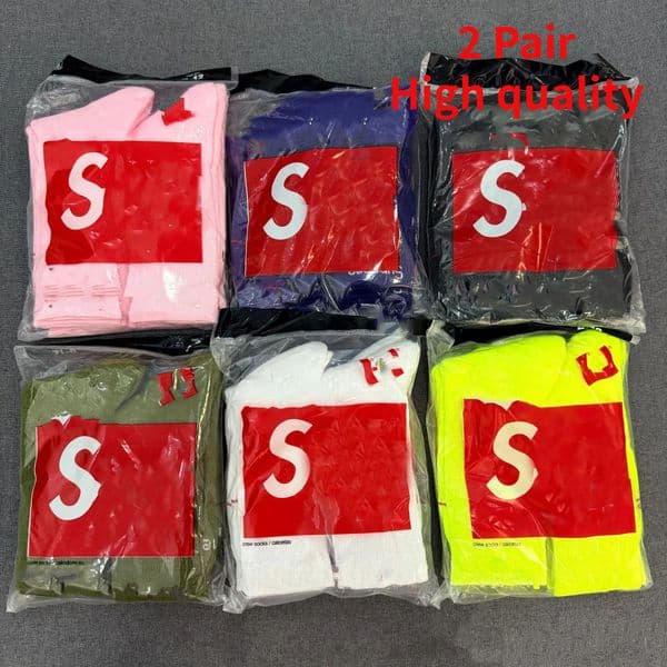 Designer sports Socks Unisex Sock 2 Pair Designer Trendy Fashion Men's Socks Luxury Sports Socks Cotton Thick Black White Classic Socks Medium Long Socks