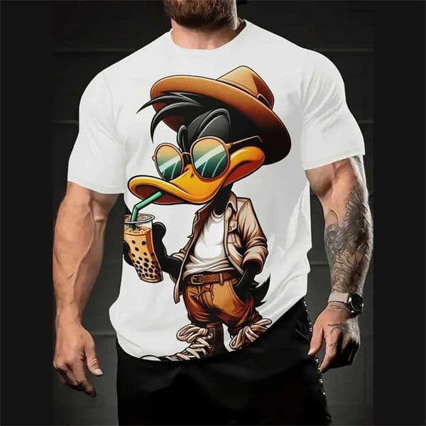 Funny Cartoon Mens T-Shirt 3d Print Short Sleeve Micro Elastic Breath Streetwear Summer Casual Oversized T-Shirts Men Clothing H260521