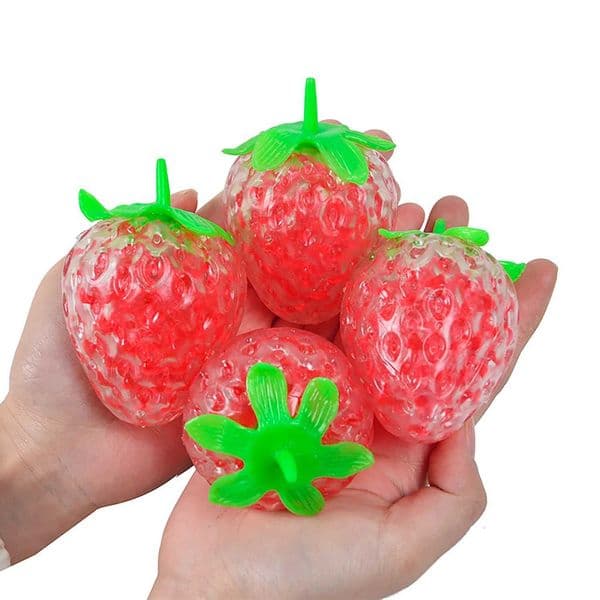 Release Strawberry Squeezing Ball TPR Material Simulation Toy Beads Fruit Ball Stress Relief Pinch Music Z260521