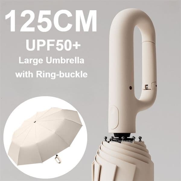 Large Reinforced Umbrella Wind and Rain Resistant Dualpurpose UV Blocking Fully Automatic Ringbuckle Parasol 260520
