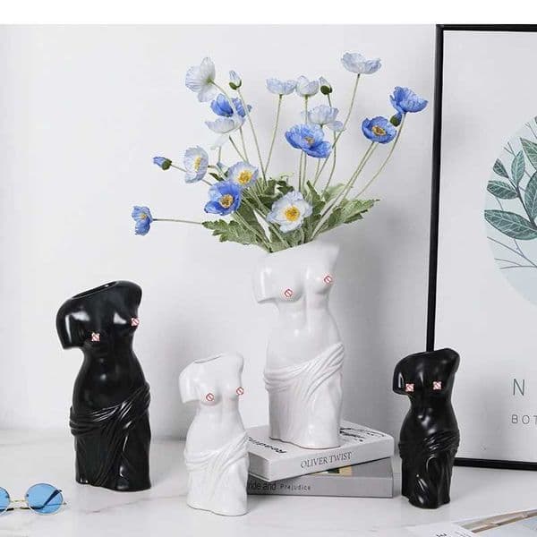 Ceramic Vase Statue Abstract Art Body Flower Arrangement Goddess Sculpture Terrarium Pots Home Decoration Accessories L260521