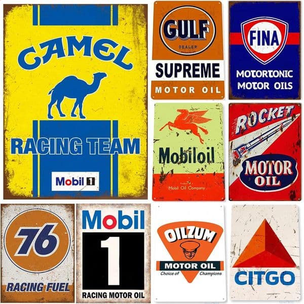 Metal Signs Vintage Camel Gulf Oilzum Gas Oil Posters Plate Wall Decor for Home Bars Garage Cafe Clubs Retro Poster Plaque 260520