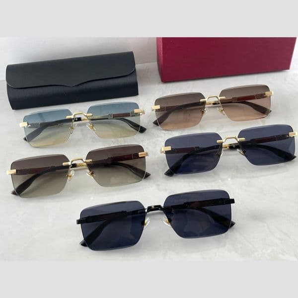 Mens Sunglasses Designers Classic Rimless Polarized Sunglasses UV400 Protection Lightweight Metal Frame for Business Driving Daily Wear