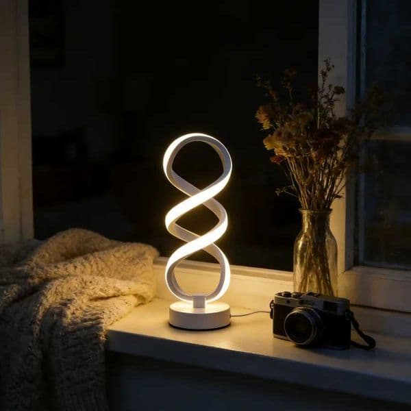 1PC Modern Spiral LED Table Lamp Warm White Dimmable Night Light Decorative Desk Lamp for Bedroom Living Room Office C260521