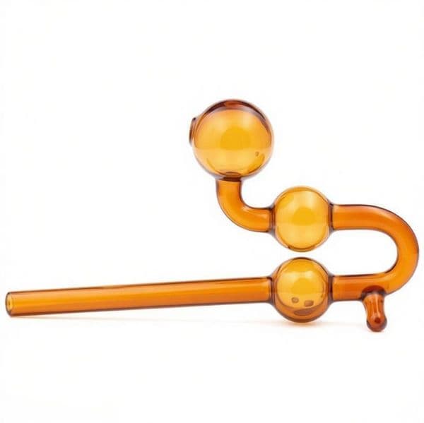 Colorful U Style Glass oil burner Pipe Snake Shape With 3 Balls Lenght colorful Cuved Hand pipes For Smoking with color Balance dot