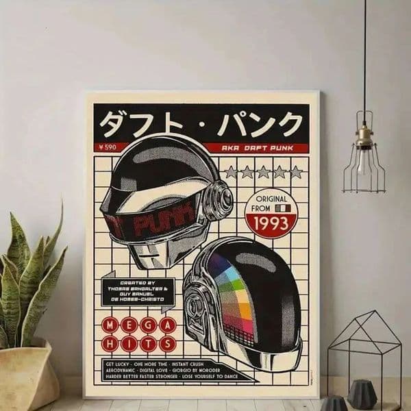 Luxury Designer Decor Daft Punk Retro Helmet Wall Art Prints Canvas room Painting Poster Picture For Living Bedroom Dining Room Home Decor D 6