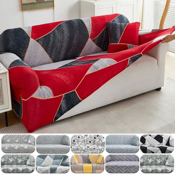 1pc Stylish Floral Printed Stretch Sofa Covers With Elastic Band Furniture Protector For Bedroom Office Living Room Home Decor 260521