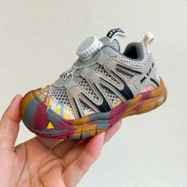 Boys Button Casual Shoes Spring Autumn New Outdoor Camouflage Mountaineering Shoes Babies Girls Breathable Mesh Sports ShoesJ260521