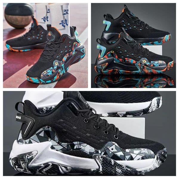 High Performance Men Basketball Shoes With Shock Absorbing Midsole Durable Upper Anti Slip And Wear Resistant For Long Time Court Activities