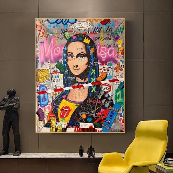 Designer Banksy Graffiti Street Collection Follow Your Dream Smile Abstract Canvas Painting Poster Prints art Wall Art Picture Home Decor Free Shipping 18