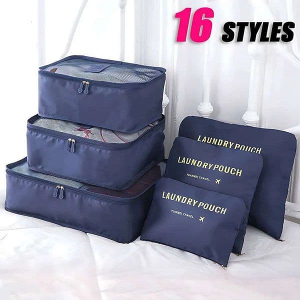 Luxury Designer Decor 6 Piece Large Size Portable Suitcase Clothes Shoes Makeup Luggage Organizer Travel Storage Bag Decoration room For Hom 6