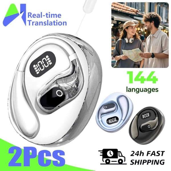 Real Time Translation Headphones 144 Languages Translator Earphones Wireless Bluetooth 54 Headsets for Business Office Travel T260521