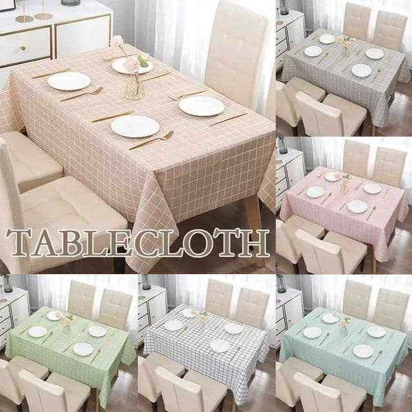 Nordic Style Grid Prints Waterproof Oil-proofPlaid Dining Table Cloth Table Cover Party Decoration Rectangle TableCloth L260521