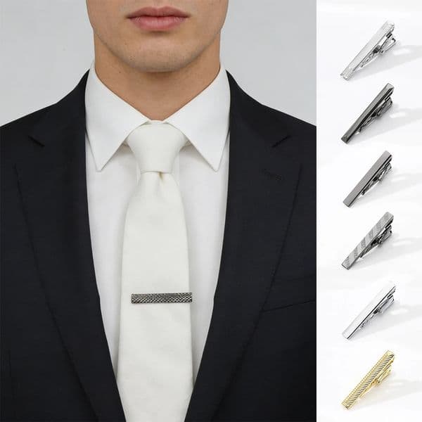 Classic Solid Versatile Mens 4cm Short Fashionable Tie Bar Gold Silver Narrow Tie Exclusive Personalized Style Collar Clips 260521
