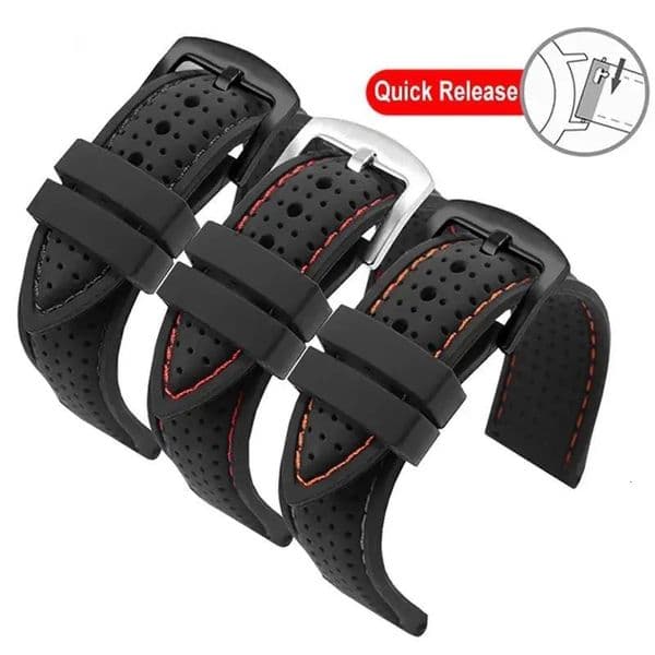 Soft Silicone Rubber Watch Strap 20mm 22mm 24mm Men Women Sport Waterproof Breathable Wrist Band Quick Release Bracelet Watch 260521