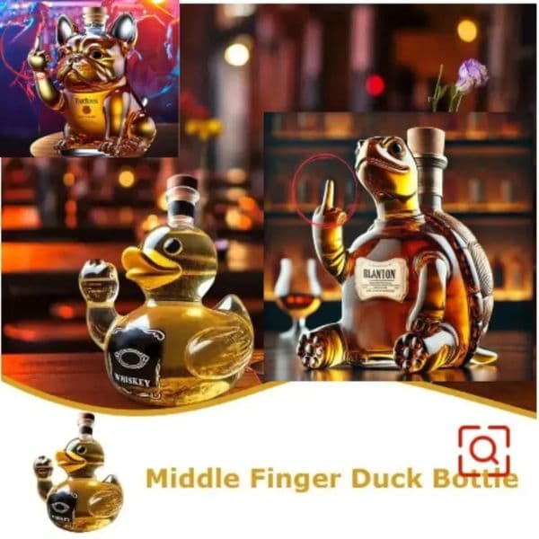 2026 Funny Middle Finger Decanter Duck Turtle Dog 10Oz Glass Whiskey Wine Bottle Statue Decoration For Bar Office Home Free Shipping 1011