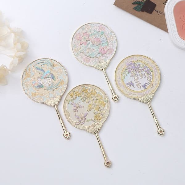 Designer New Cultural And Creative art Handheld Portable Metal National Style Makeup Mirror Chinese Classical Commemorative Gift Wholesale Free Shipping 11