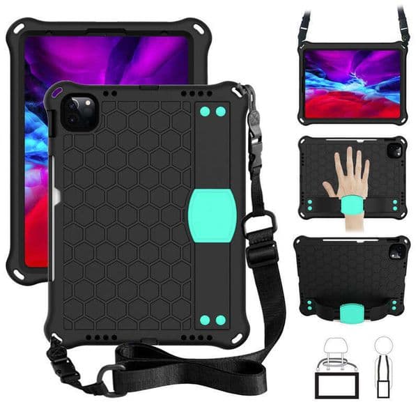 Suitable for iPad Pro 11 protective case Air 4/5/6 silicone EVA honeycomb 10.2 wrist strap stand anti-drop cover 10.9