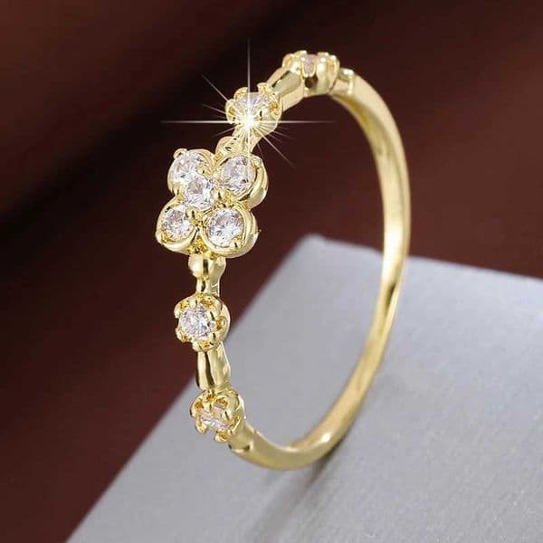 Exquisite Elegant Flower Ladies Ring Sparkling Synthetic Zirconia For Women Daily Special Occasions H260521