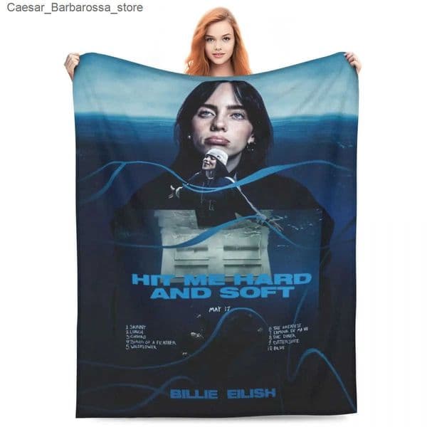 Hit Me Hard And Soft Merch Blanket Billies Fleece Bed Throw Blanket Cozy Super Soft for Car QuiltL260521CADN