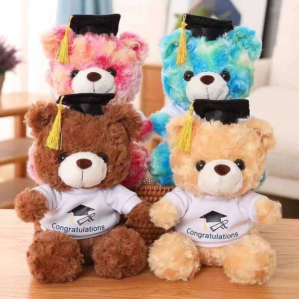 Doctor's Clothing Teddy Plush Toy Small Sitting Bear Doll Stuffed Animals Boys Girls Students Graduation Gifts Kids 26Y0520