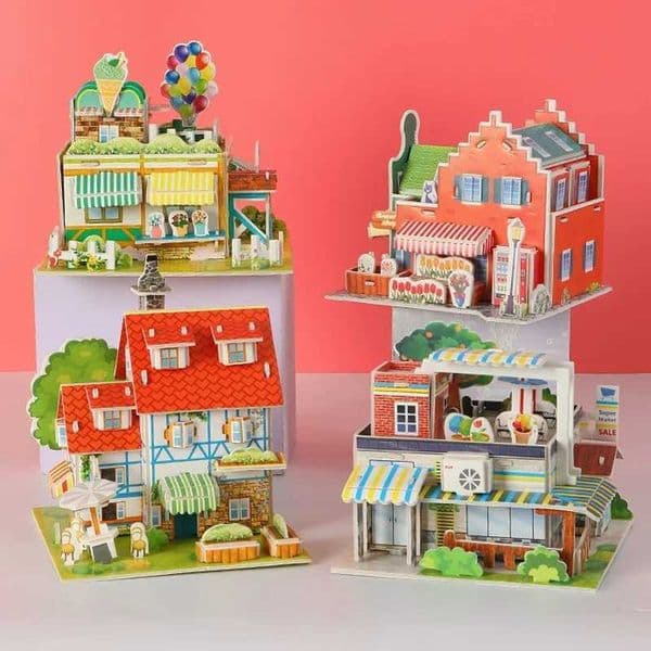 Creative DIY 3D Paper Card Puzzle Hand Assembled Houses Villas Building Model for Kids Handmade Educational Toys M260520