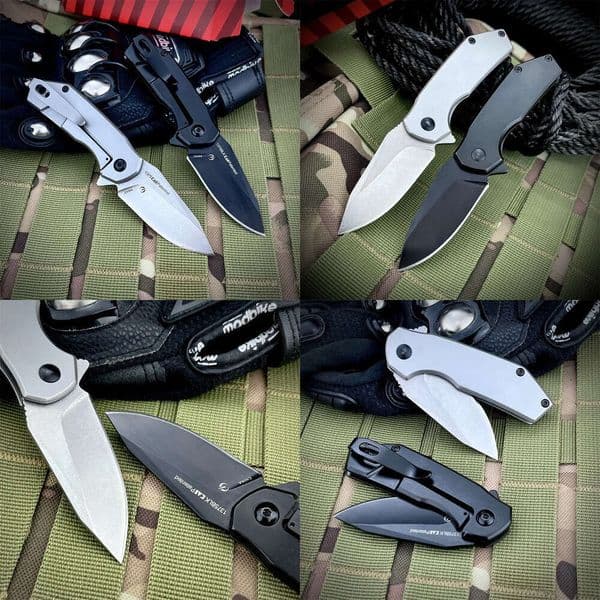Stonewashed 1375 EDC Knife Valve Assisted Flipper Pocket Folding Knife All Steel Handles Outdoor Tactical Camping Utility Knives For Men's Gift 3300 9000 1660