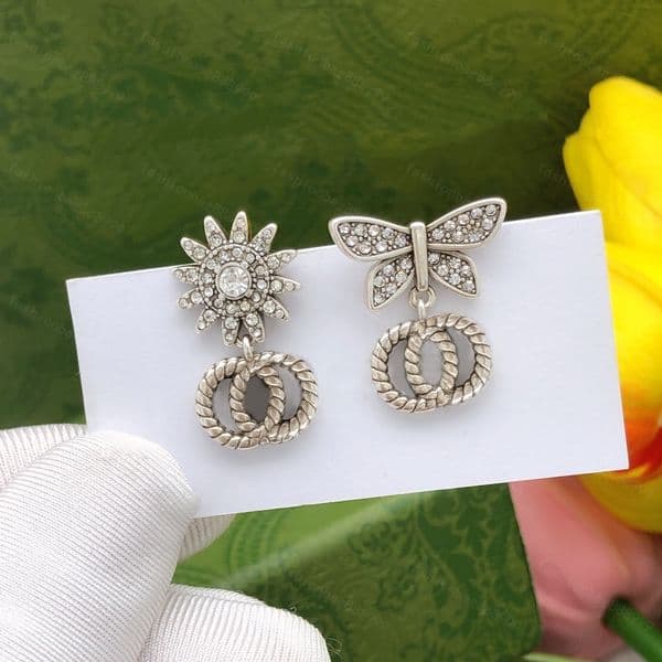 Luxury Designer Silver Clip-On Earrings Women Simple Knot Letter Stainless Steel Earring Engagement Valentine Gift Jewelry