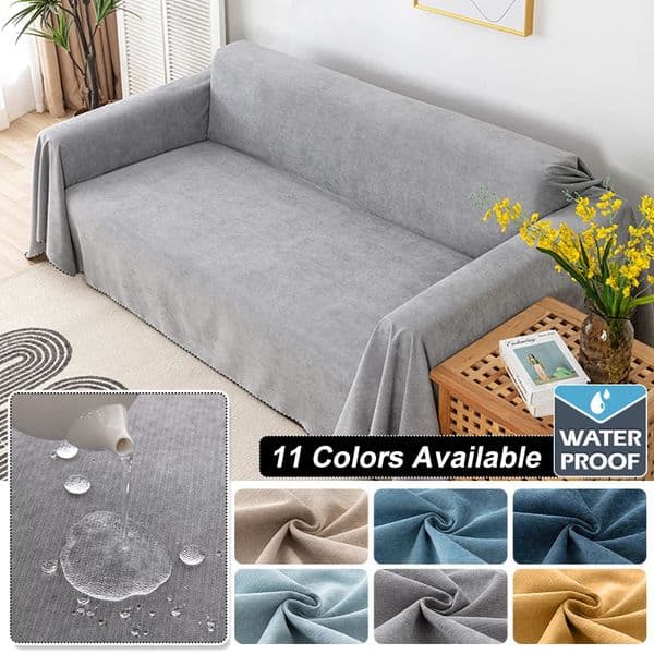 Waterproof Sofa Blanket Multipurpose Solid Color Furniture Cover Durable Fabric Dustproof Antiscratch Home Living Room Decor 260521